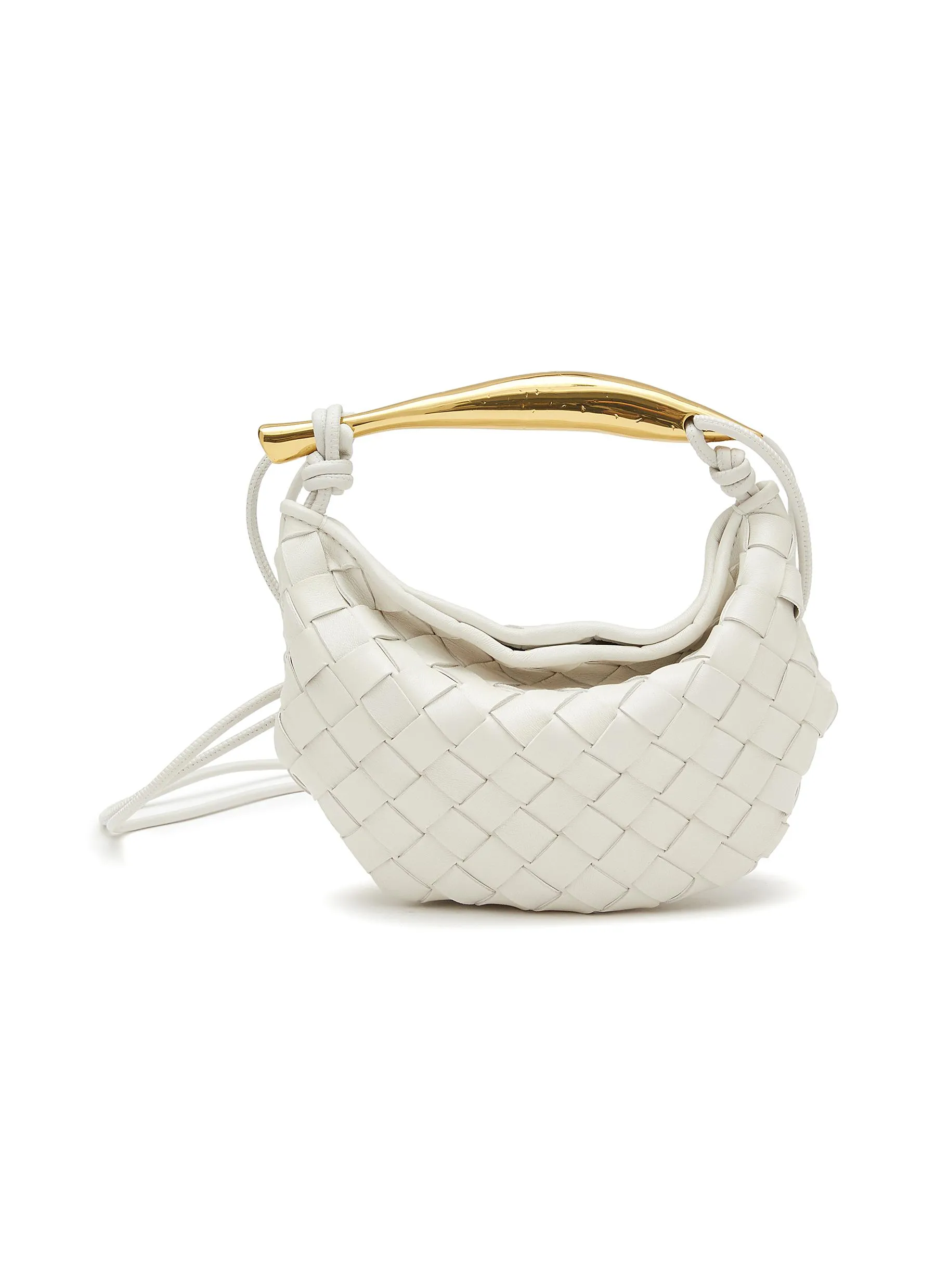 -----------BOTTEGA VENETA  ---- ------------WHITE ----Mini Sardine Intrecciato Leather Handbag --