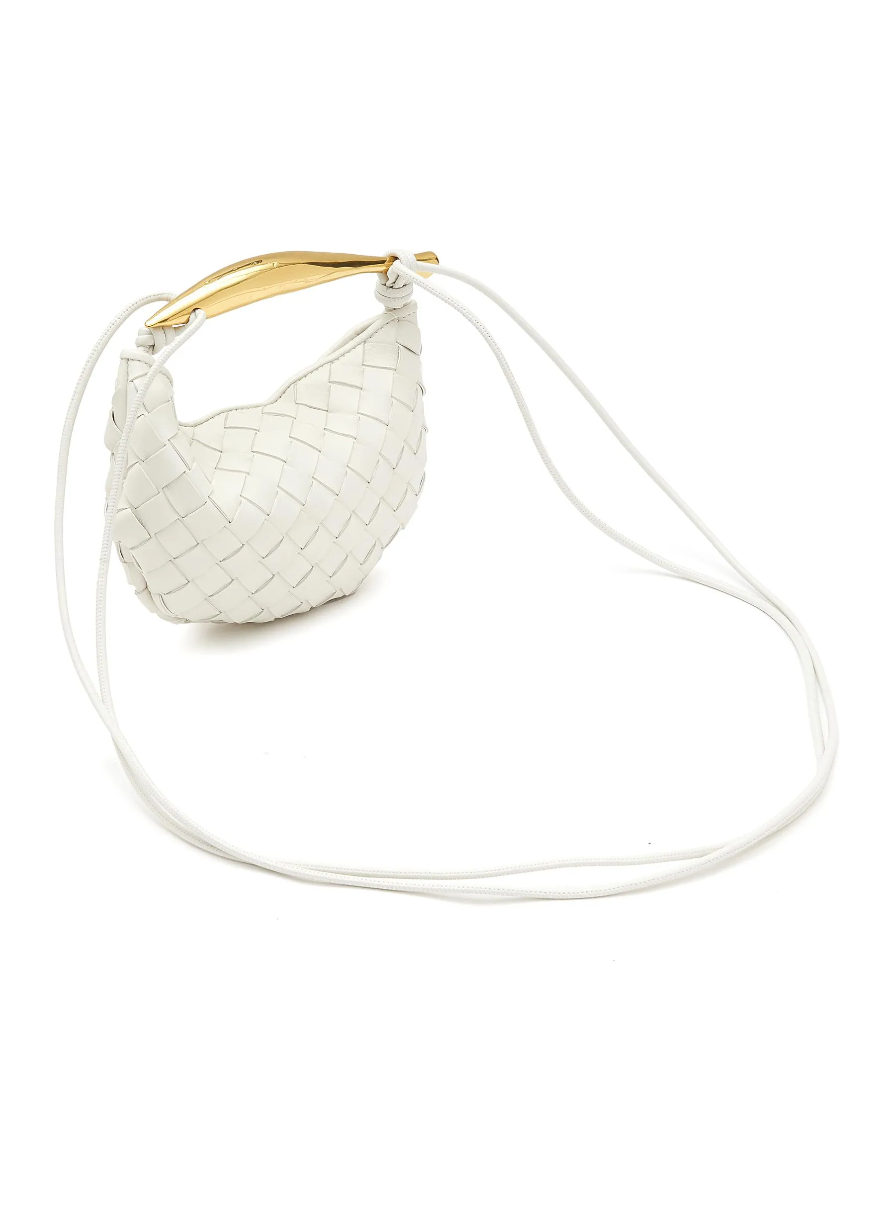 -----------BOTTEGA VENETA  ---- ------------WHITE ----Mini Sardine Intrecciato Leather Handbag --