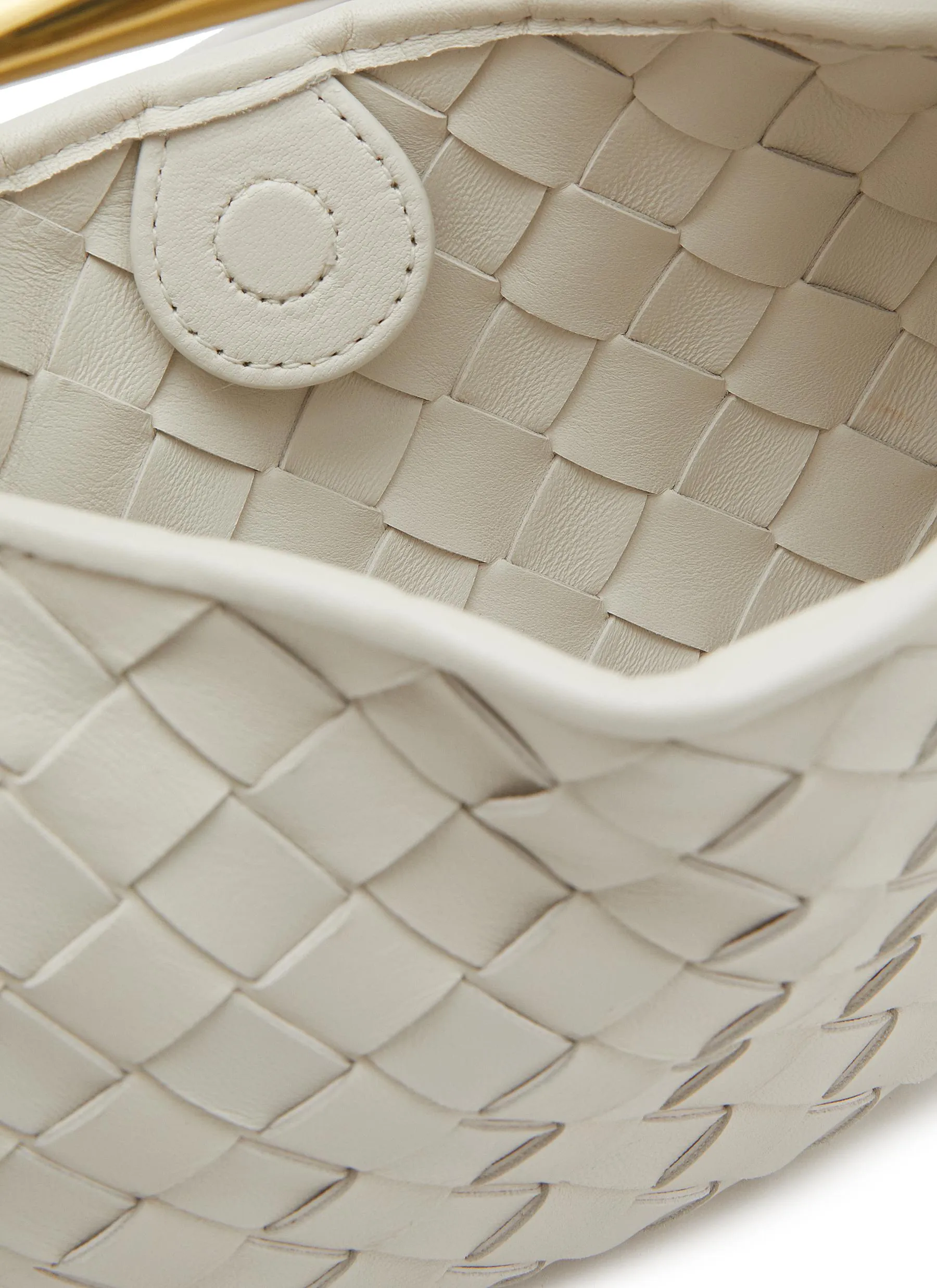 -----------BOTTEGA VENETA  ---- ------------WHITE ----Mini Sardine Intrecciato Leather Handbag --