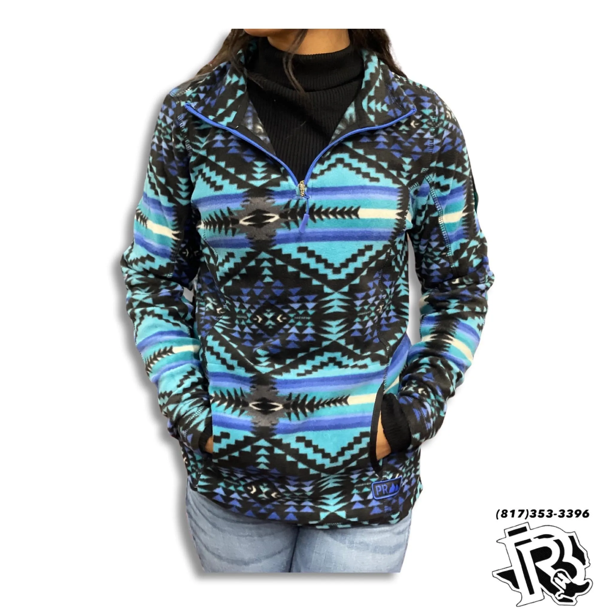 “ Cynthia “ | WOMEN AZTEC FLEECE PULLOVER BLACK ROCK & ROLL PRWO91RZXV