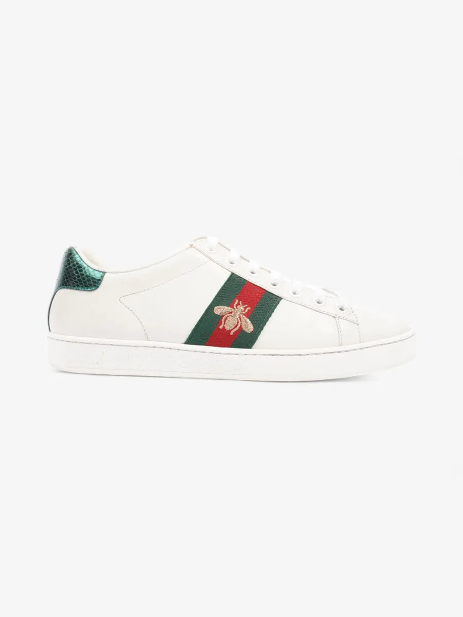 Ace Embroidered Bee Sneakers White / Green / Red Leather EU 38 UK 5