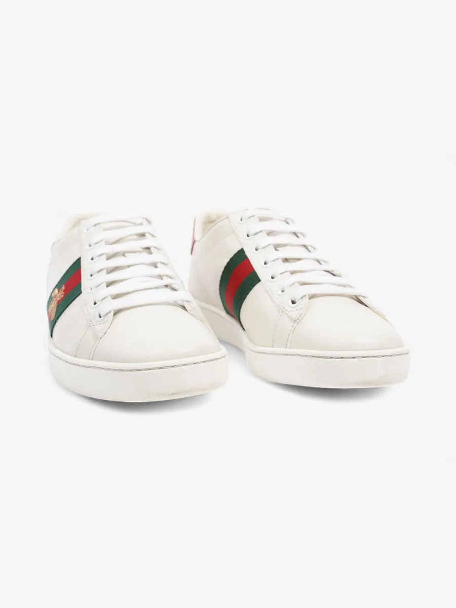 Ace Embroidered Bee Sneakers White / Green / Red Leather EU 38 UK 5