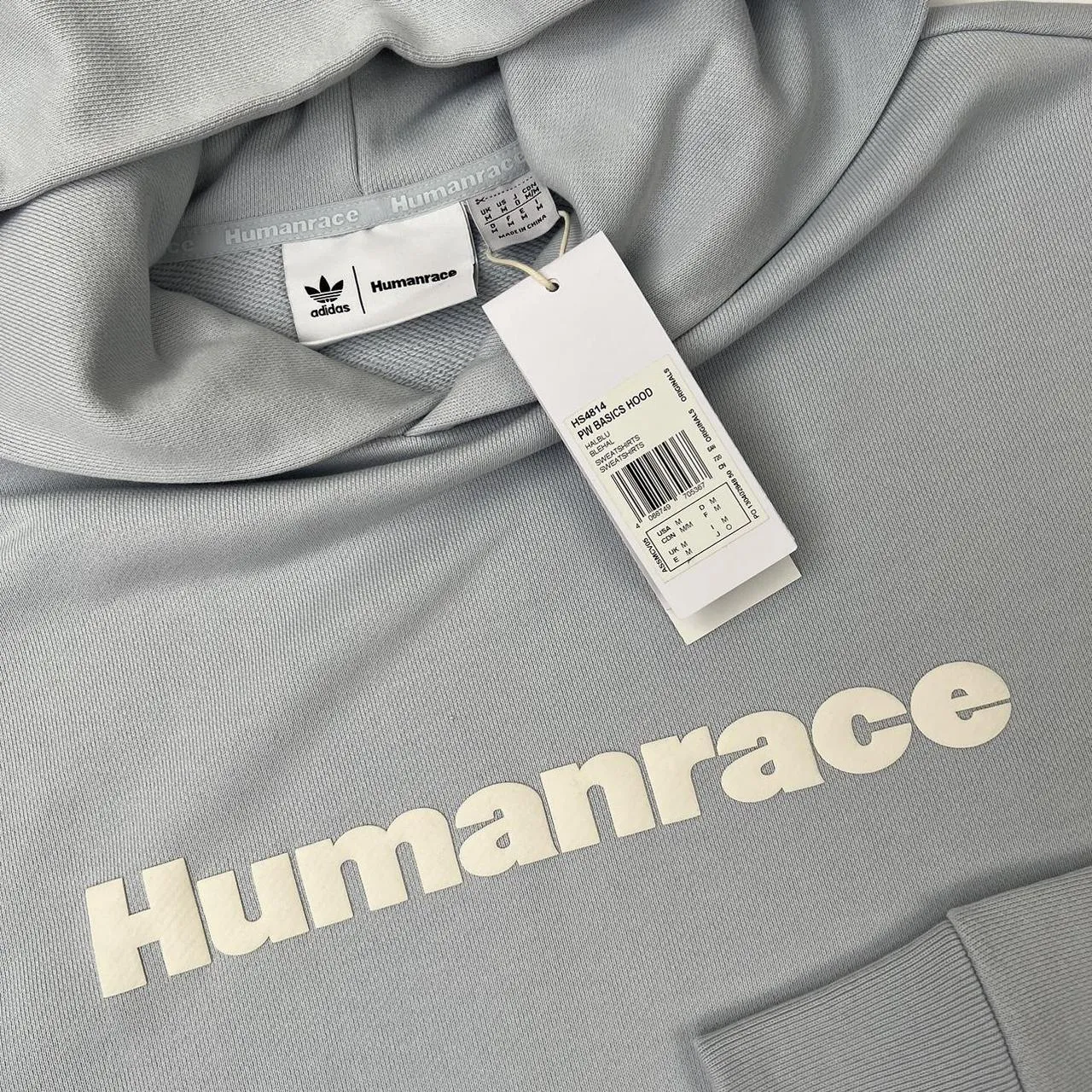 Adidas x Pharrell Williams Humanrace Basics Hoodie In Pastel Blue