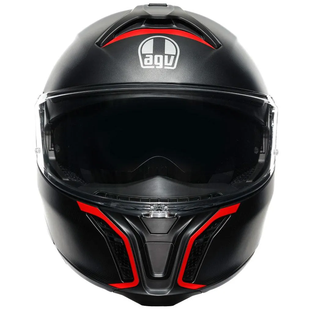 AGV - Tourmodular Grey/Red Helmet & Intercom System Combo