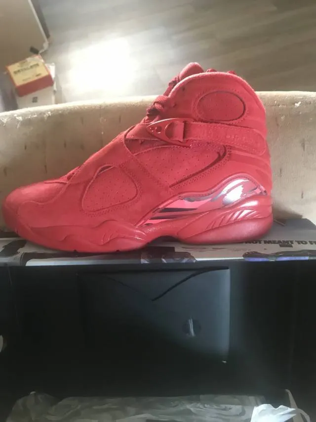 Air jordan 8 retro valentine's day sneakers women's size 8