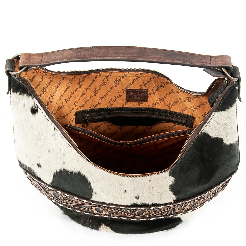 American Darling  Hair on Hide Tooled Leather Shoulder Bag