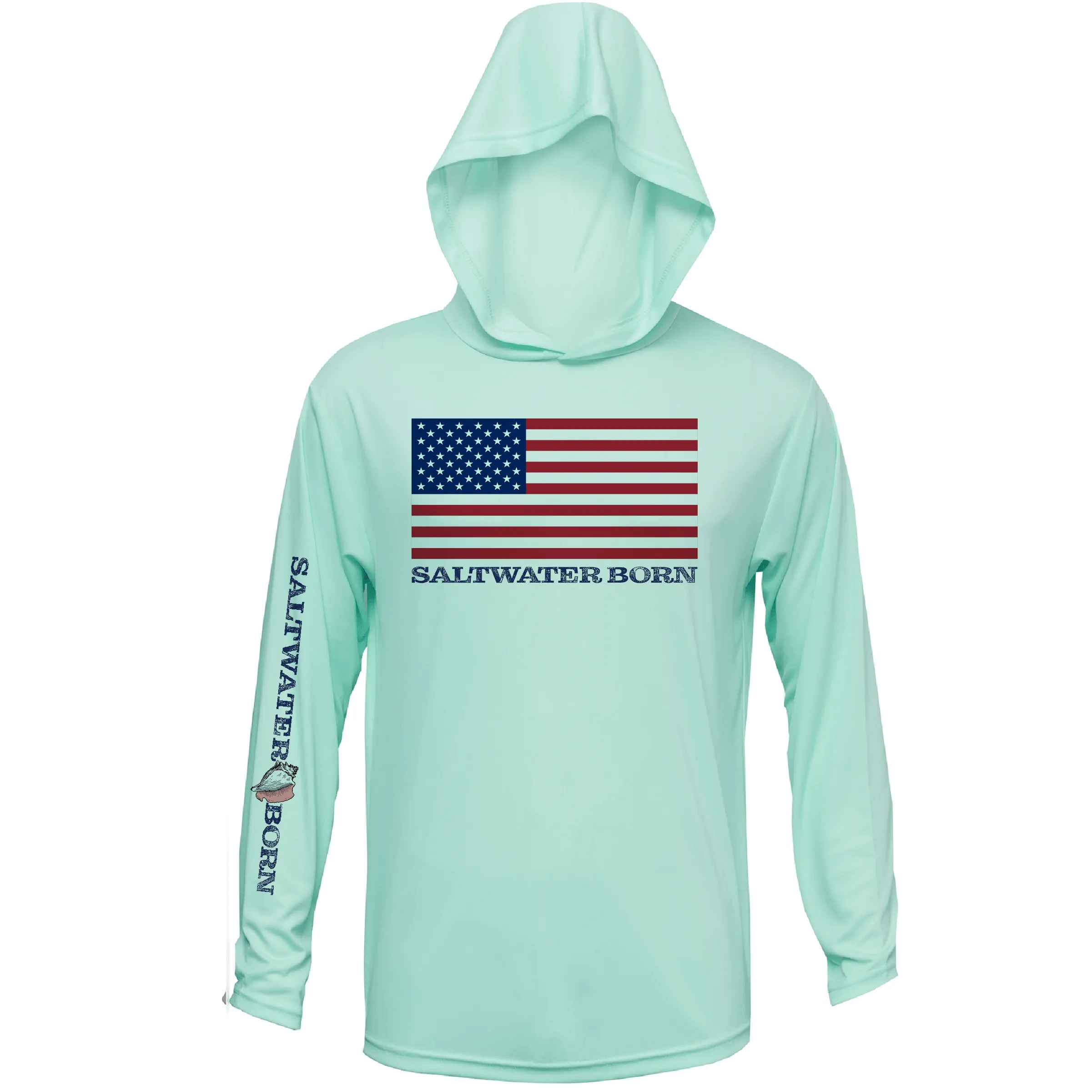 American Flag Long Sleeve UPF 50+ Dry-Fit Hoodie