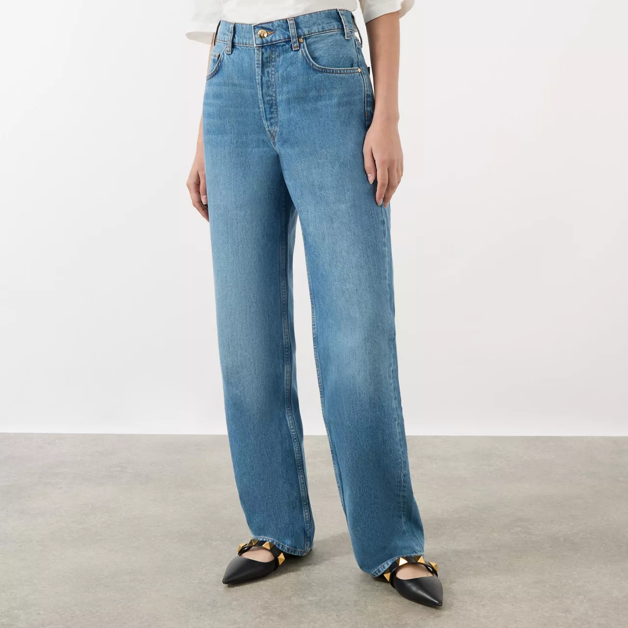 ANINE BING Gavin Long Straight-Leg Jeans - Blue