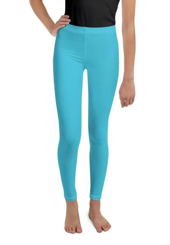 Aqua Turquoise Youth Leggings