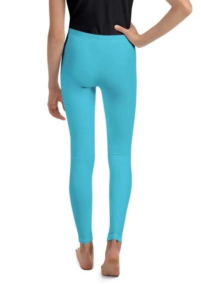 Aqua Turquoise Youth Leggings