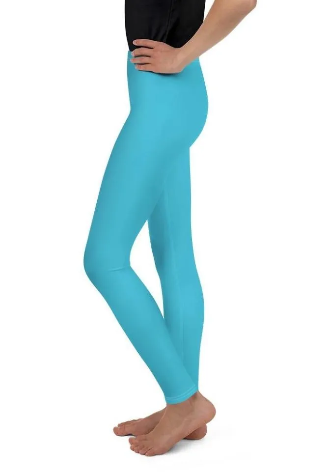 Aqua Turquoise Youth Leggings