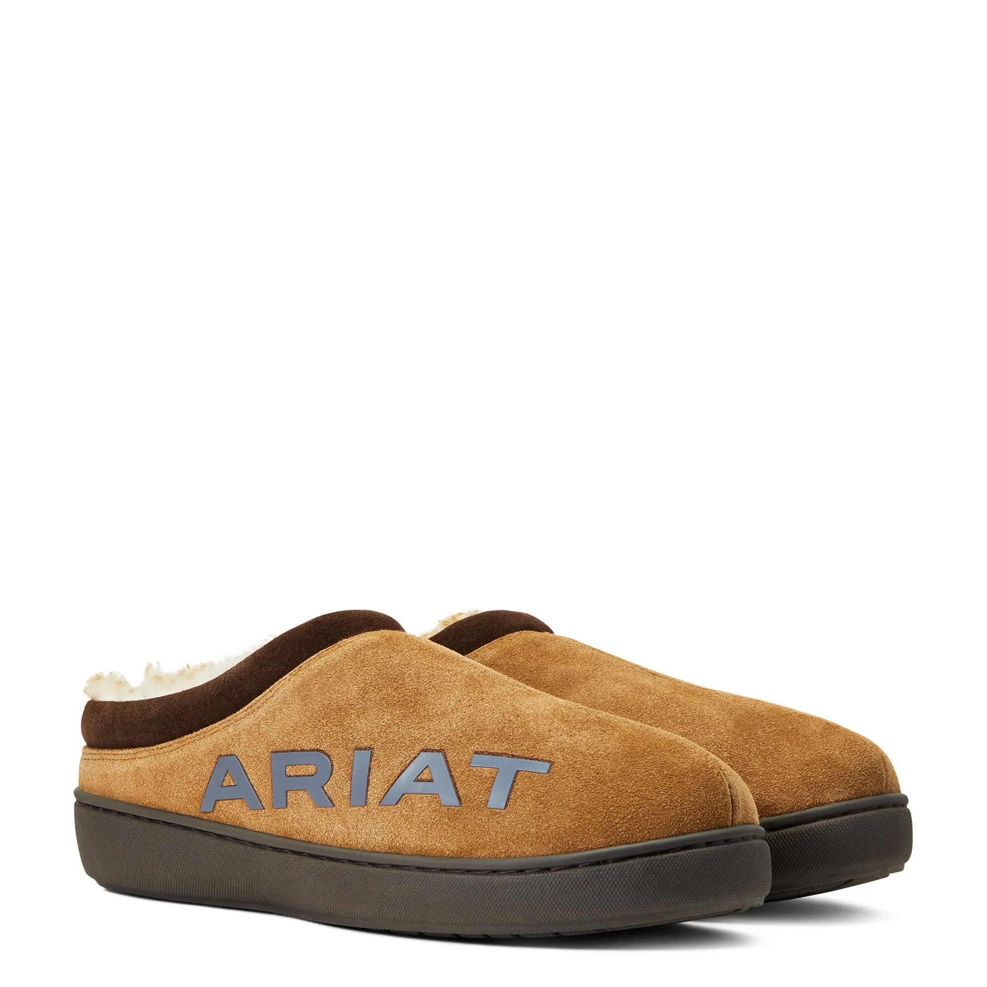 Ariat Men's Logo Hooded Clog Slipper, Hashbrown