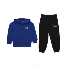 Armani Junior Ea7 Blue And Black Tracksuit For Children And Teen