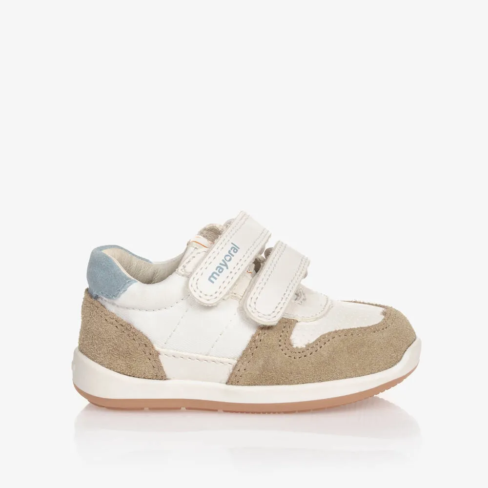 Baby Boys White First Walker Trainers