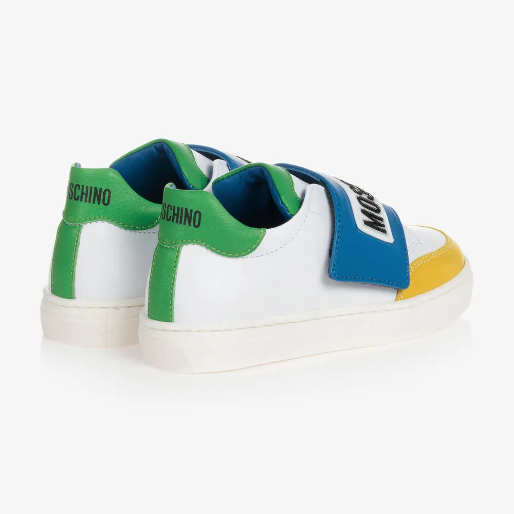 Baby Boys White Leather Colourblock Trainers