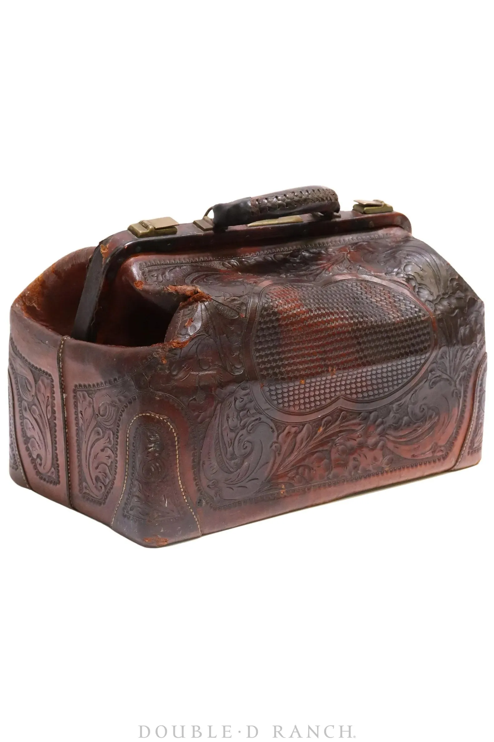 Bag, Tooled Leather Doctor's Case, Vintage, 1059