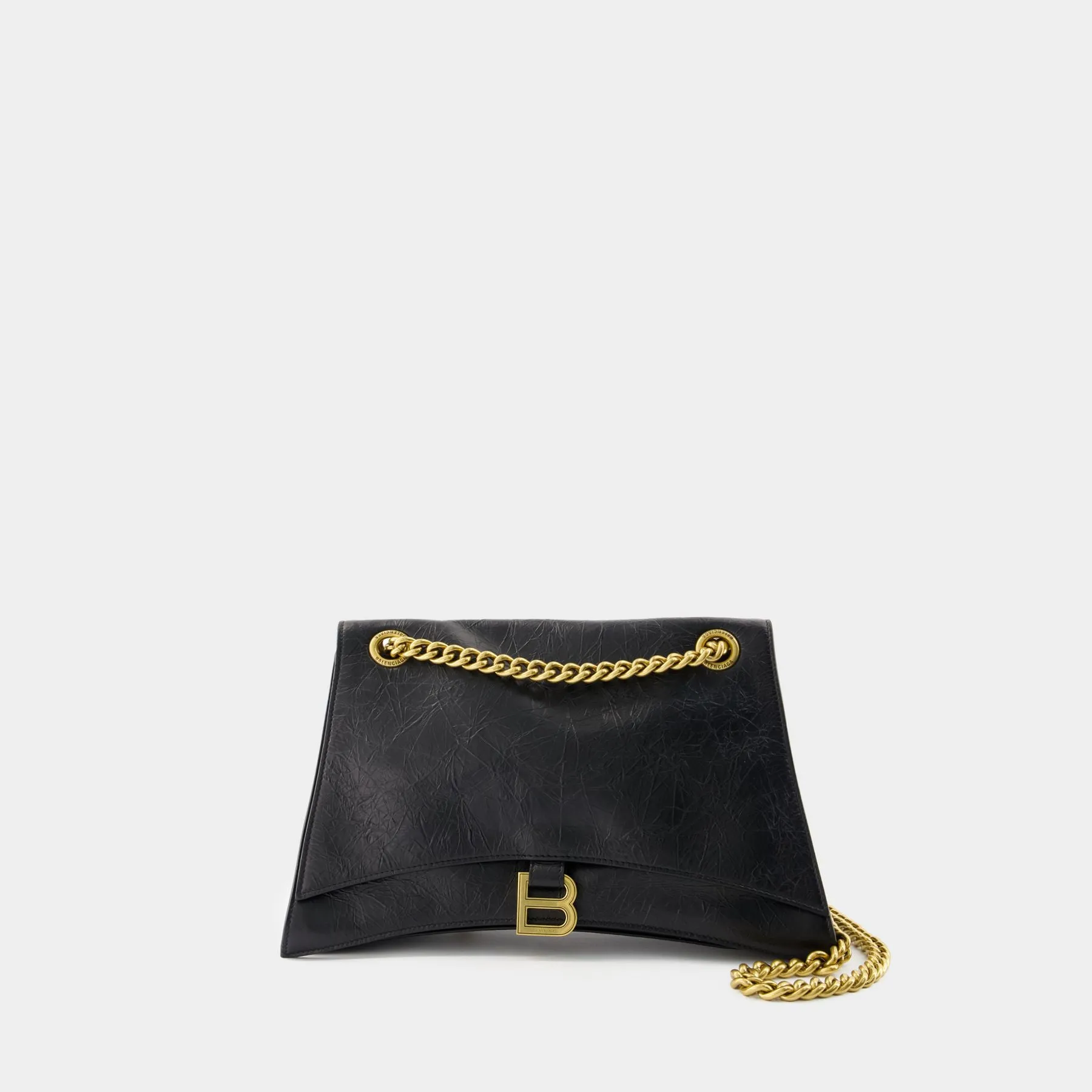 Balenciaga  Crush Chain M Shoulder Bag - Balenciaga - Leather - Black