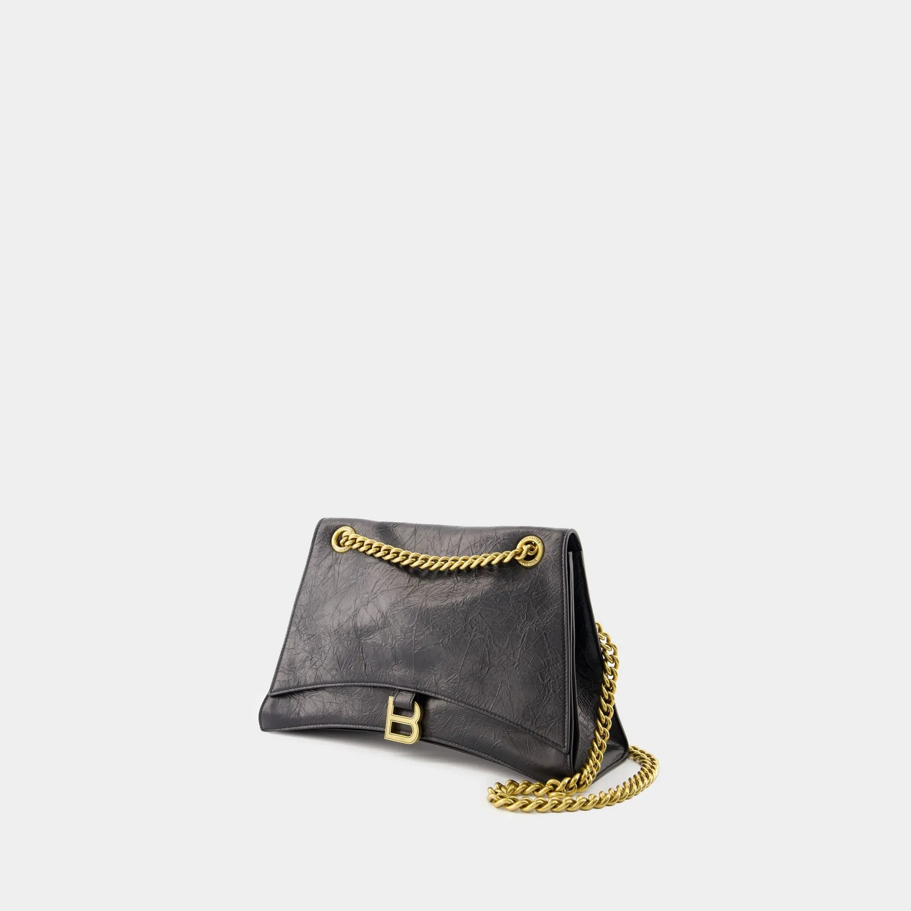 Balenciaga  Crush Chain M Shoulder Bag - Balenciaga - Leather - Black