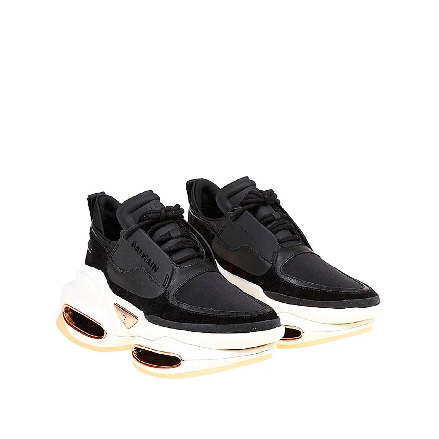 Balmain    Balmain Fabric And Leather Logo Sneakers