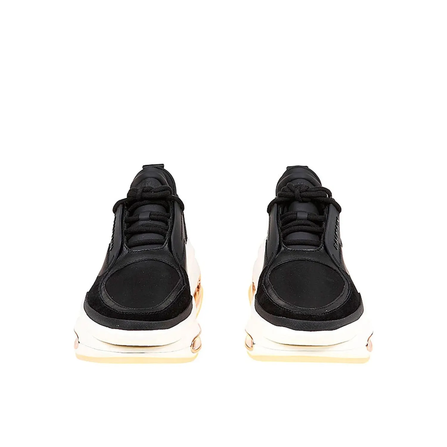 Balmain    Balmain Fabric And Leather Logo Sneakers