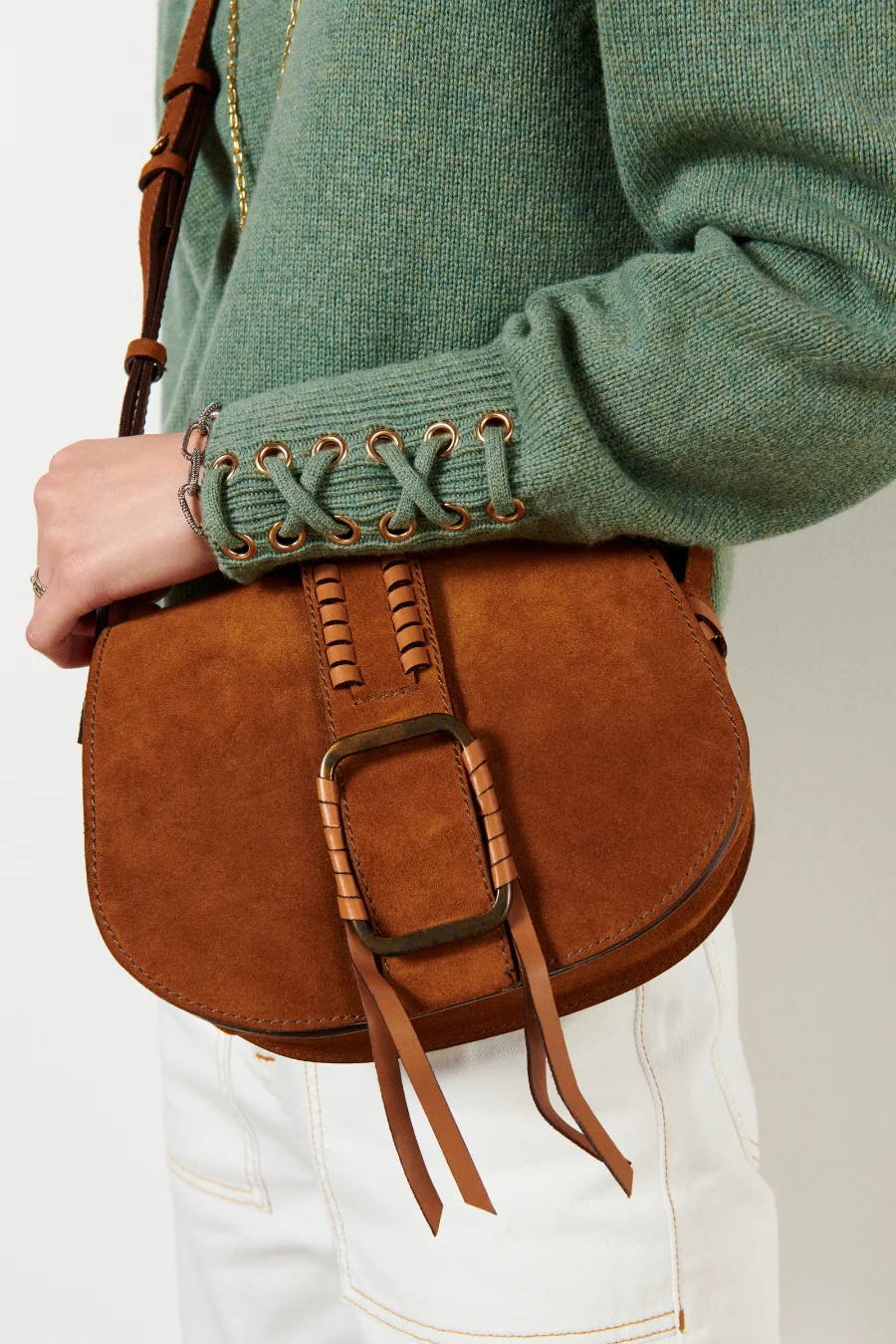 Ba&sh Teddy Shoulder Bag Cognac