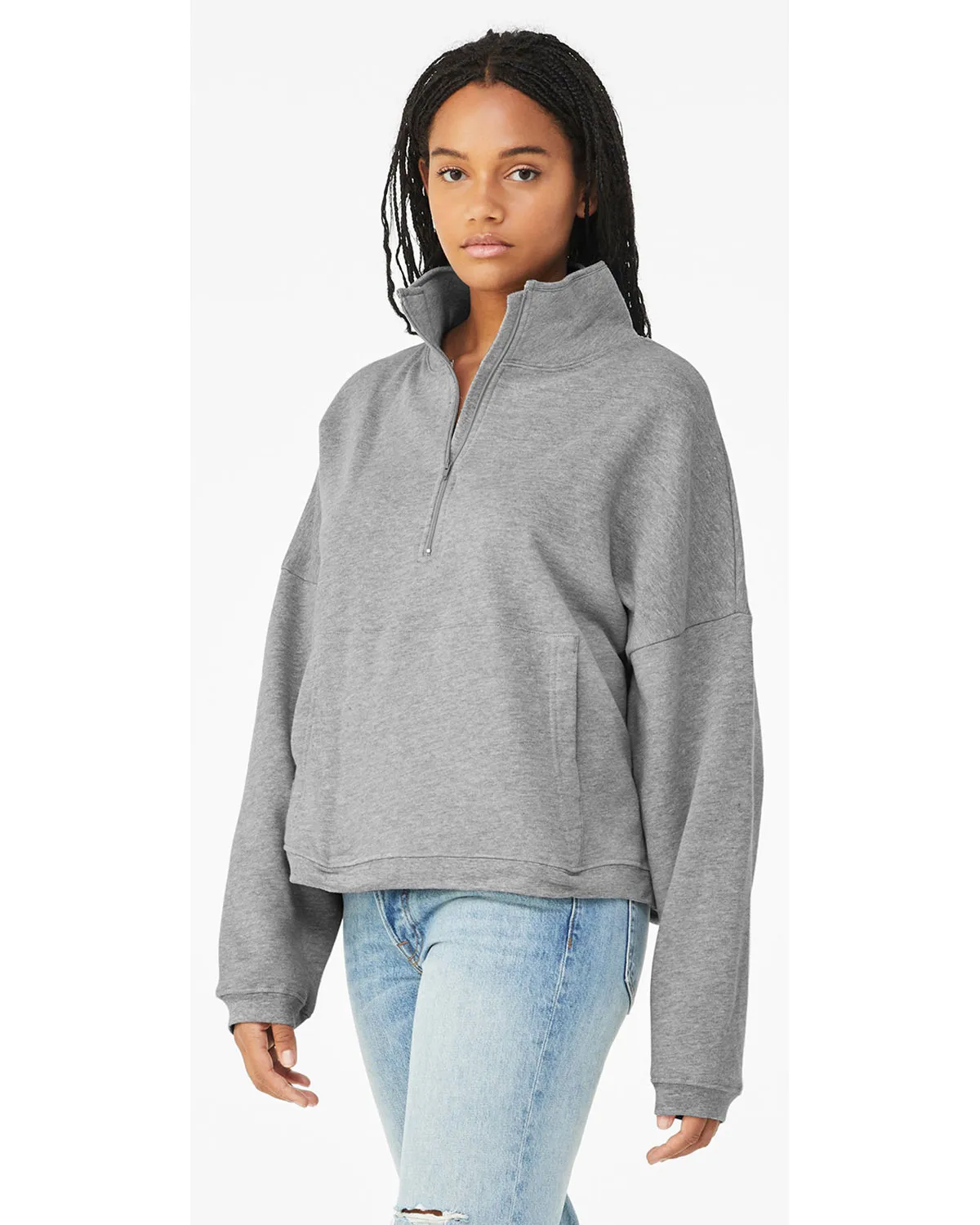 Bella + Canvas 3953  Ladies' Sponge Fleece Half-Zip Pullover Sweatshirt