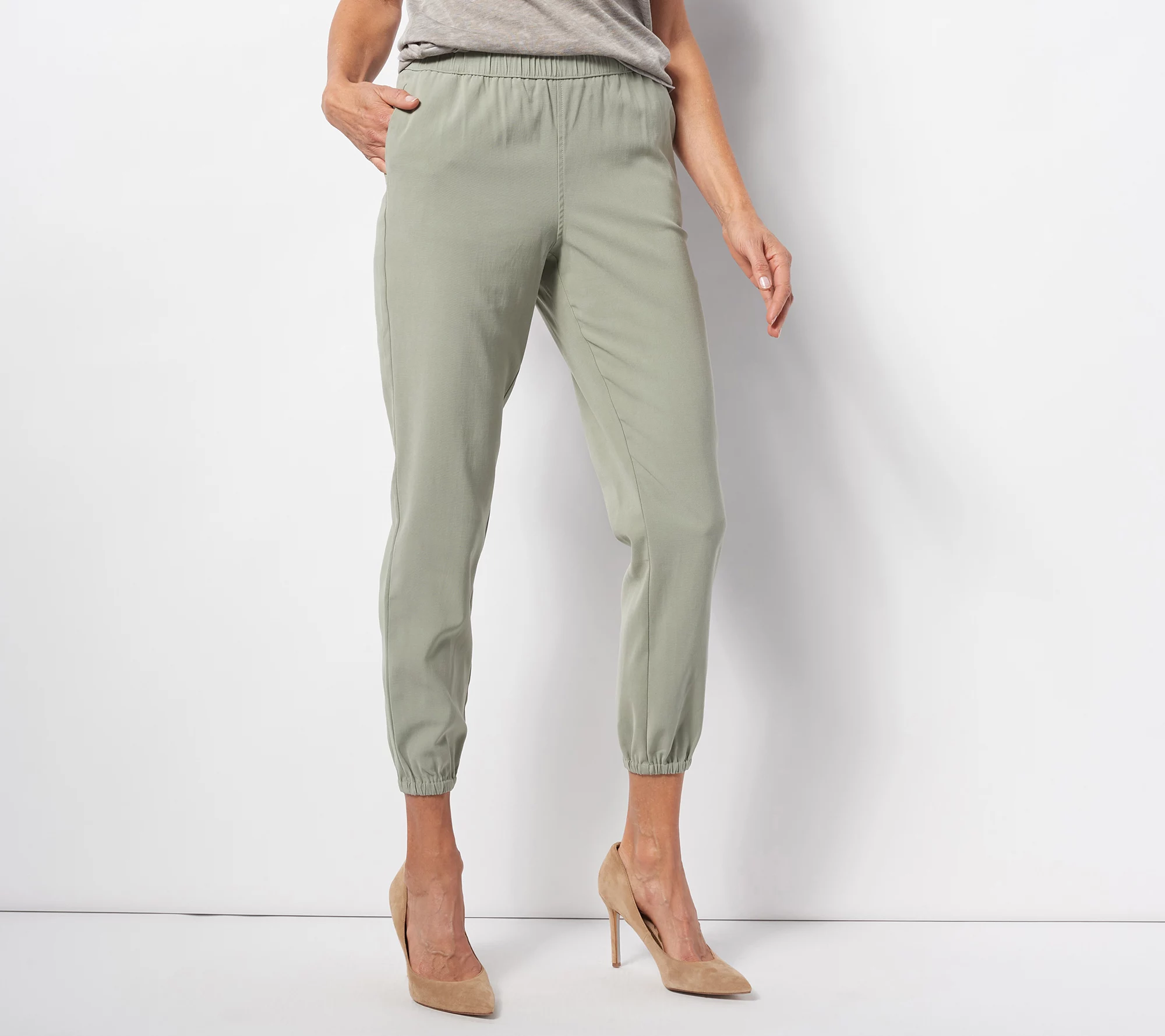 Belle by Kim Gravel Regular Stretch Sand Washed Joggers