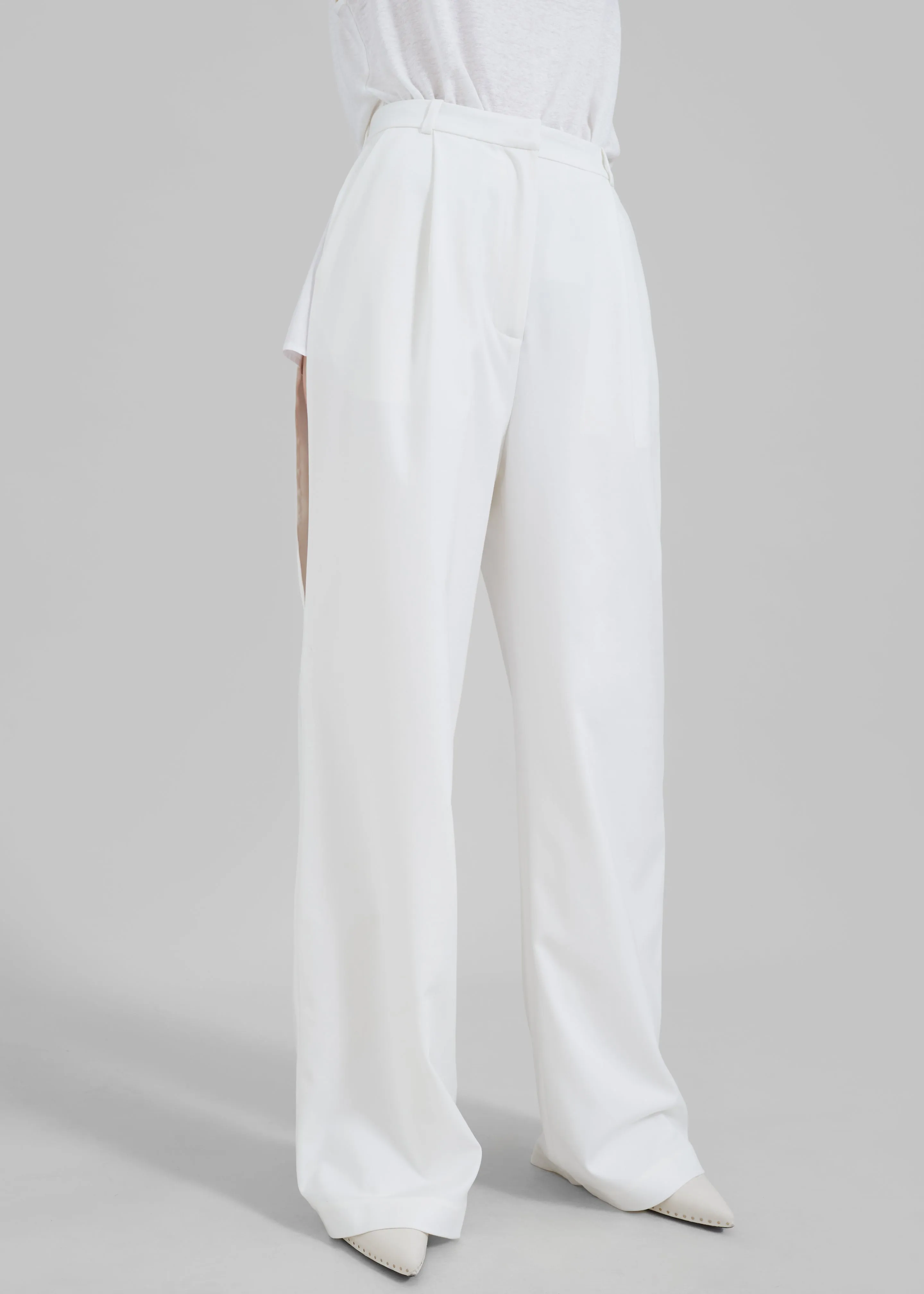 Bevza Trousers With Slits - Ivory