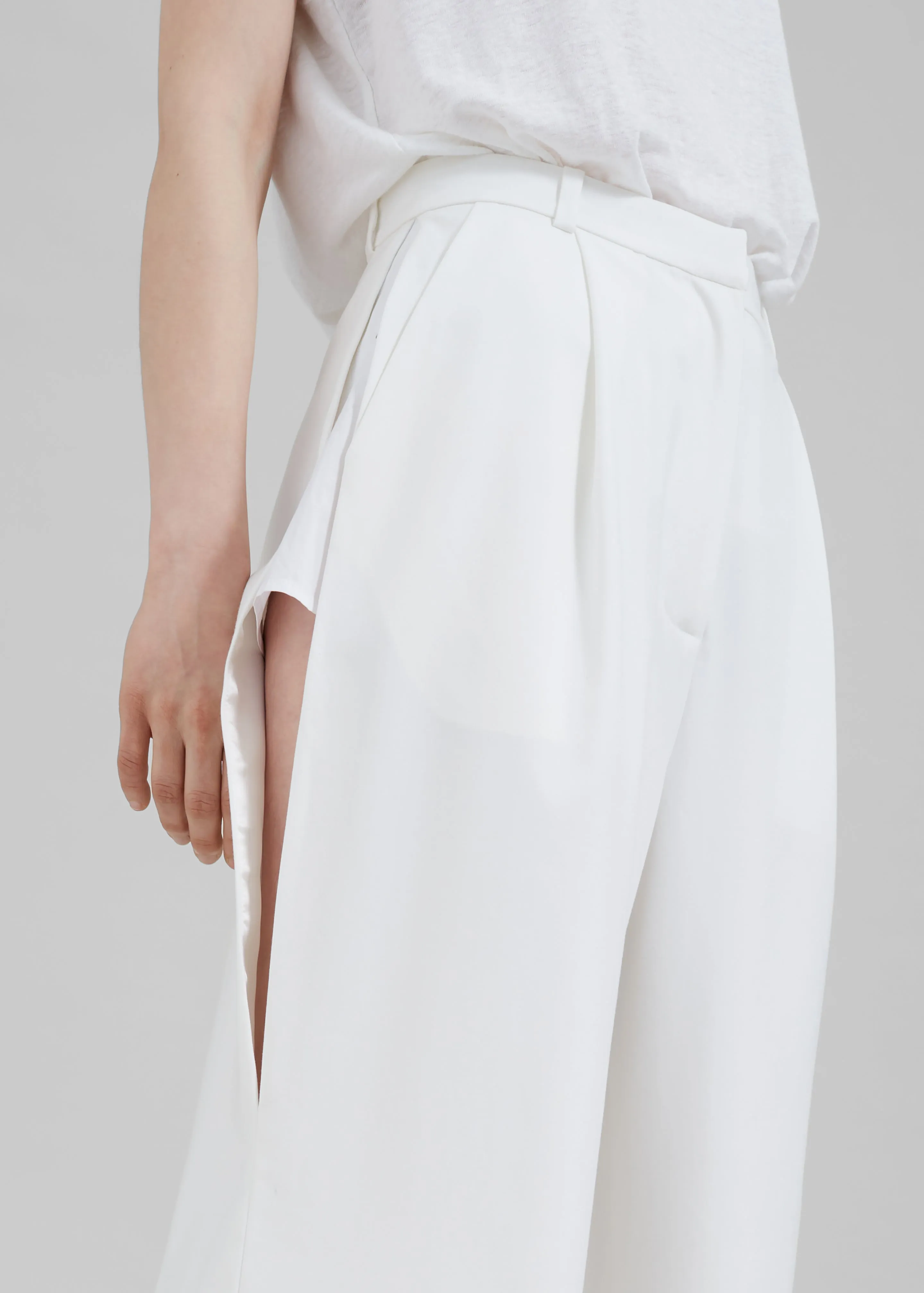 Bevza Trousers With Slits - Ivory