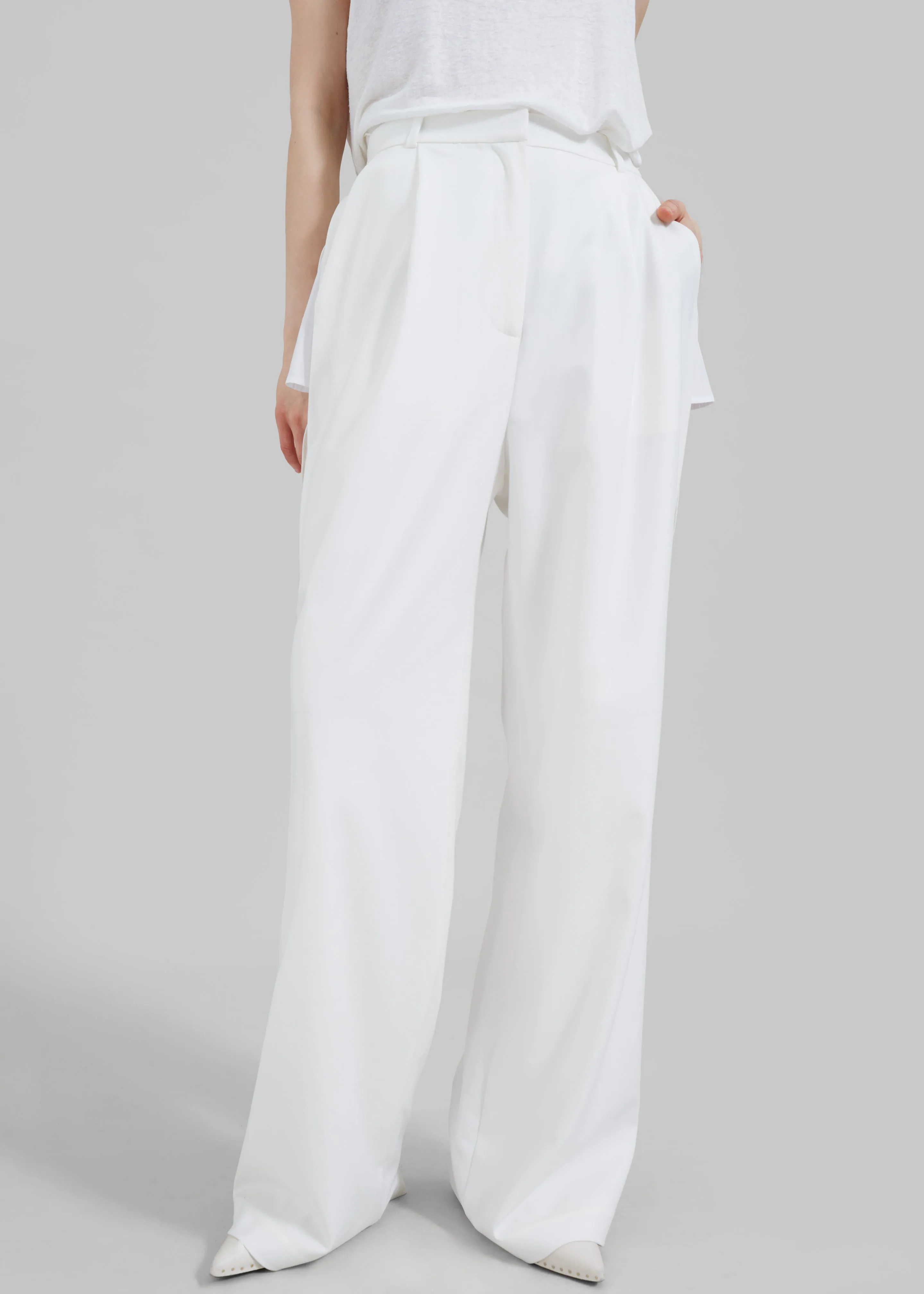 Bevza Trousers With Slits - Ivory