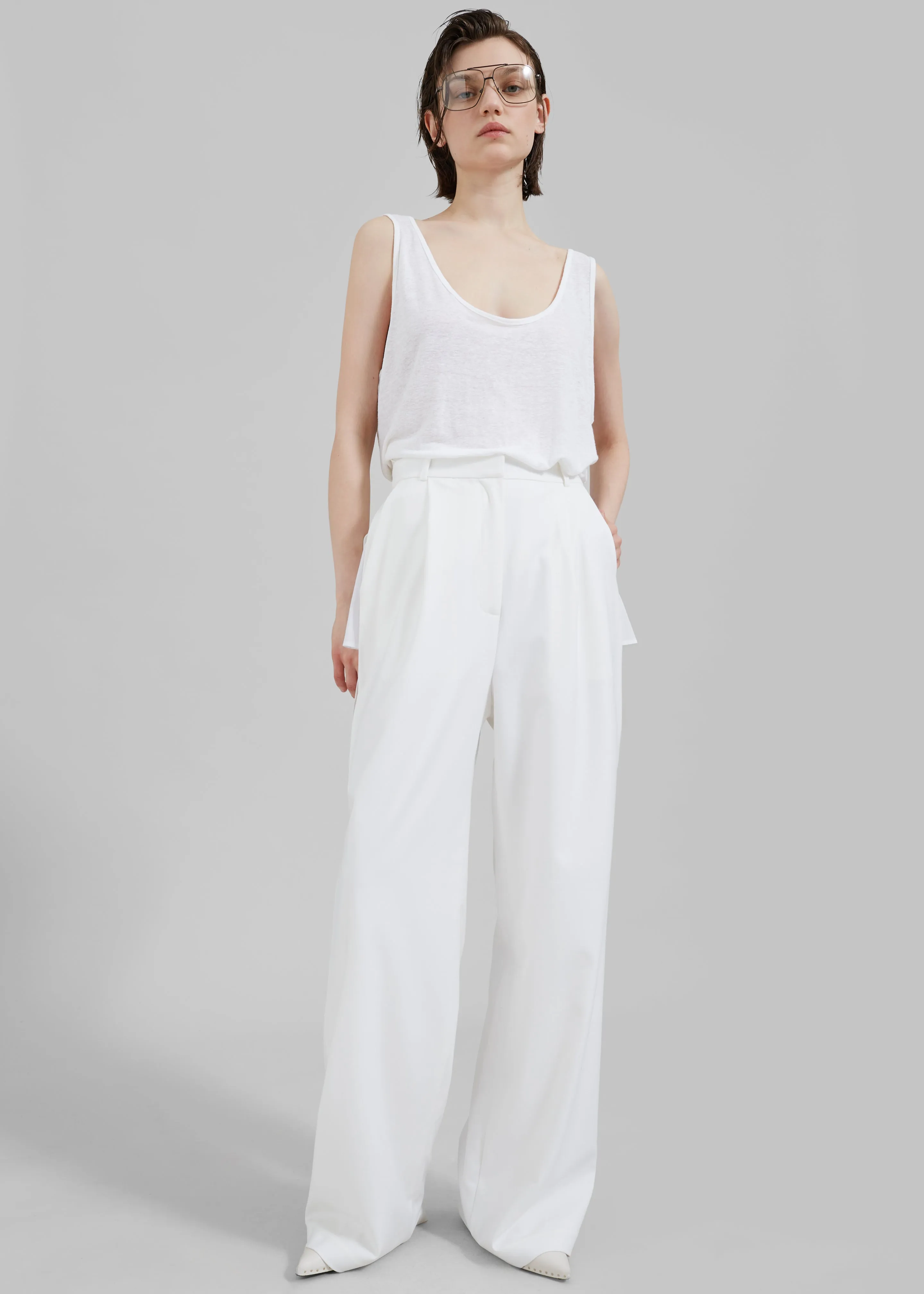 Bevza Trousers With Slits - Ivory