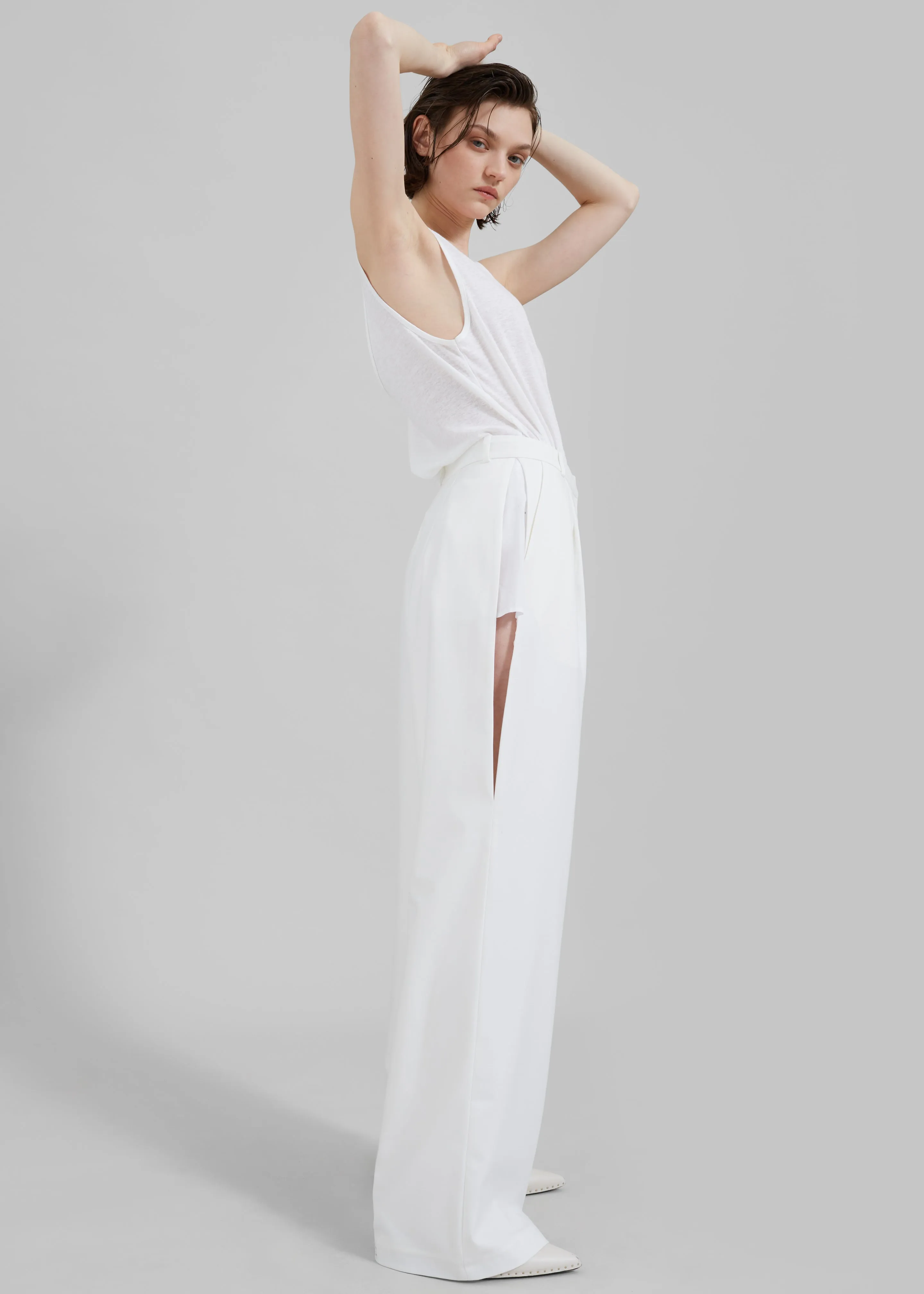 Bevza Trousers With Slits - Ivory