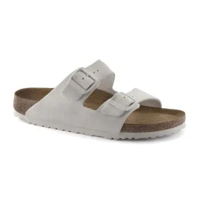 Birkenstock Arizona Soft Footbed Antique White Suede Sandals (Regular)