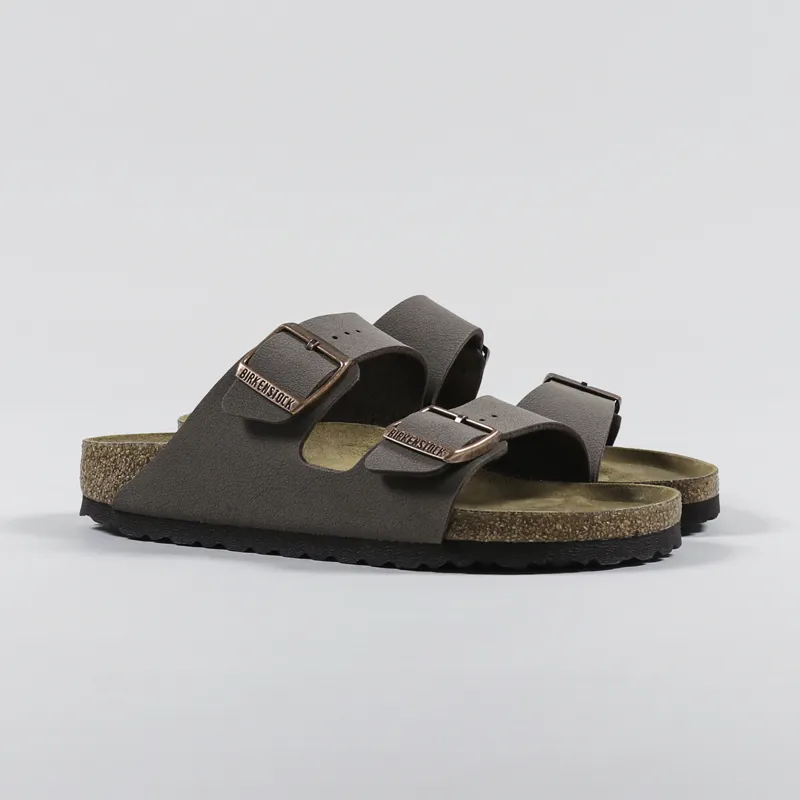 Birkenstock Womens Arizona Birko-Flor Nubuck Narrow Fit Sandals Mocha