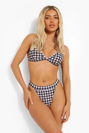 Black Gingham Tanga Bikini Brief