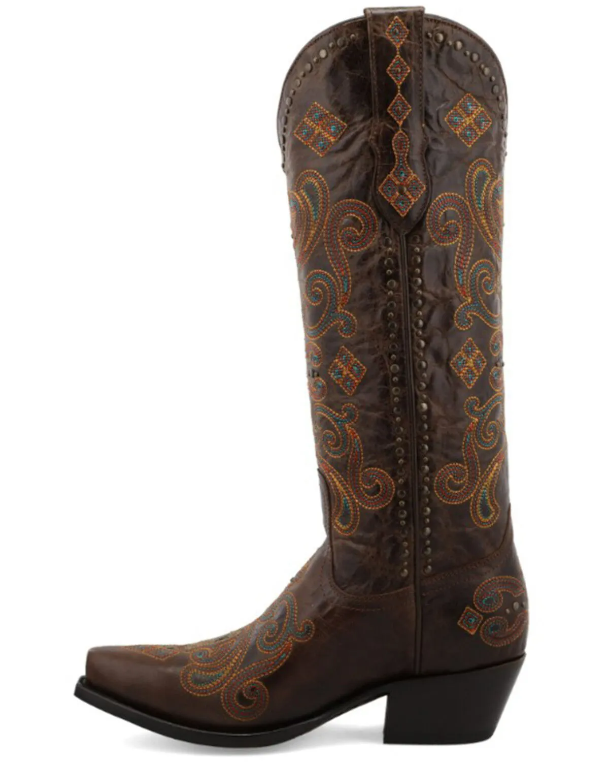 Black Star Women's Lockhart Embroidered Leather Western Boot - Snip Toe