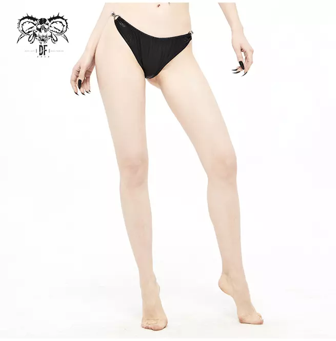 Boho Women's Black Elastic Bikini Bottoms