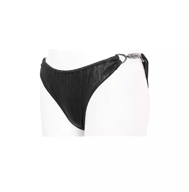 Boho Women's Black Elastic Bikini Bottoms