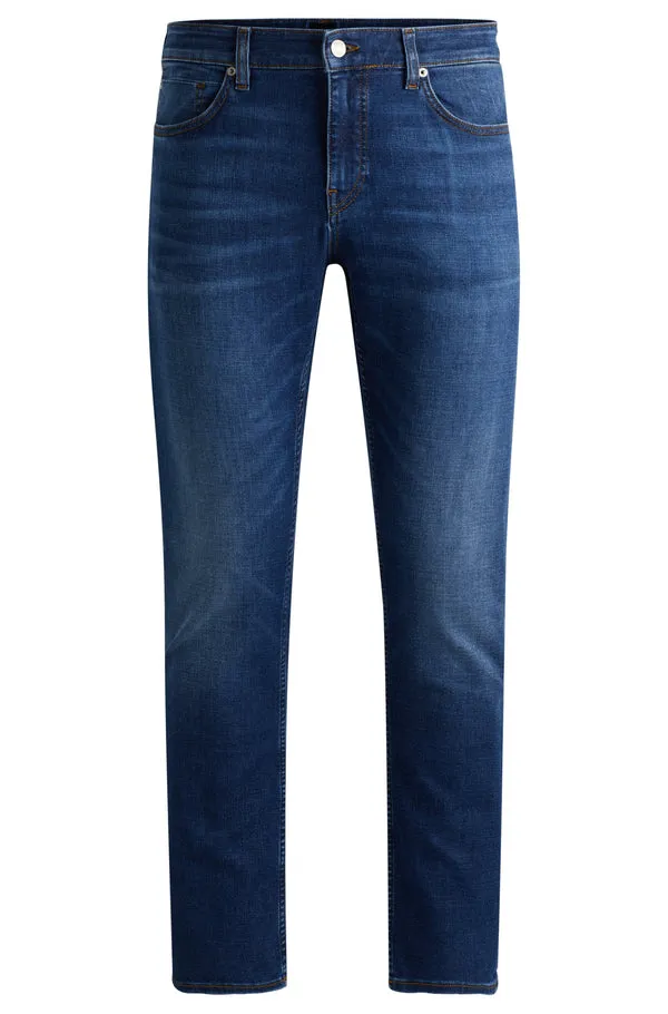 BOSS BLACK Boss Super-Soft Denim 'Delaware' Slim-Fit Jeans  - Dark Blue