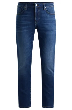 BOSS BLACK Boss Super-Soft Denim 'Delaware' Slim-Fit Jeans  - Dark Blue