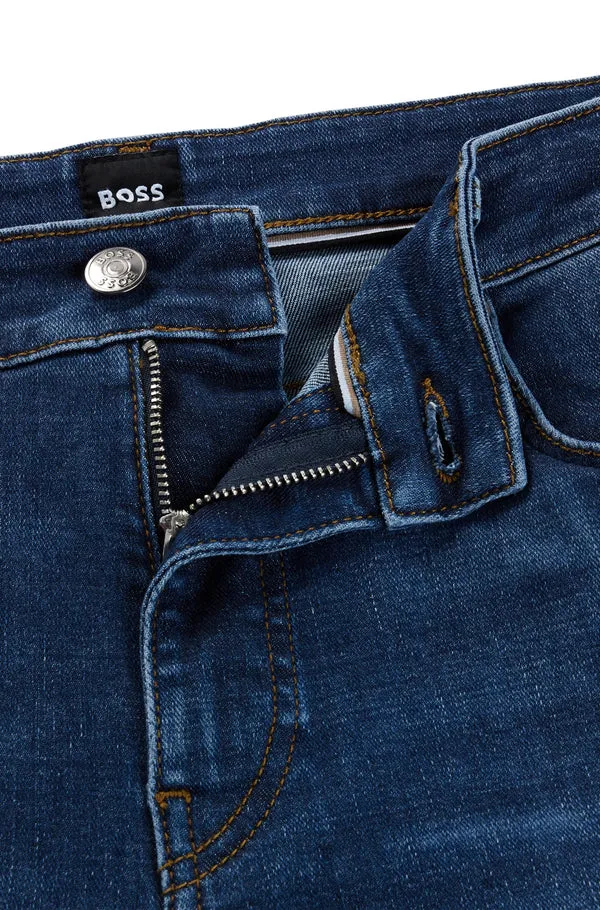 BOSS BLACK Boss Super-Soft Denim 'Delaware' Slim-Fit Jeans  - Dark Blue