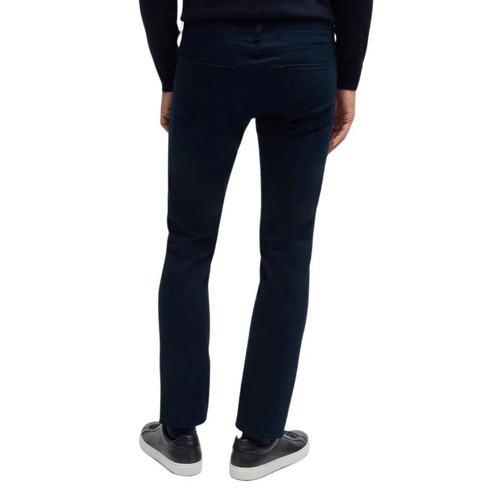 BOSS Delaware Slim-fit Navy Jeans In Brushed Satin | Menswear Online