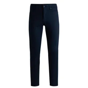 BOSS Delaware Slim-fit Navy Jeans In Brushed Satin | Menswear Online