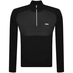 BOSS Zoxel Half Zip Knit Jumper Black