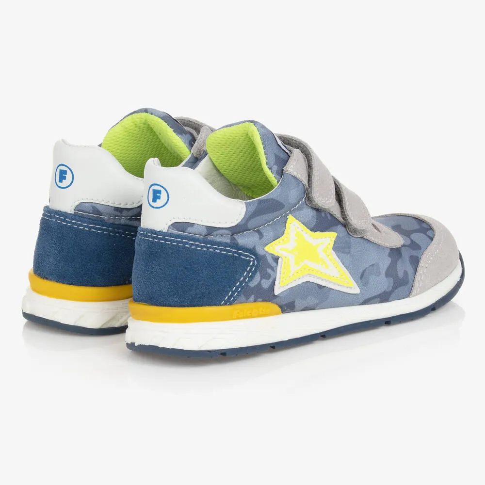 Boys Blue & Grey Star Trainers