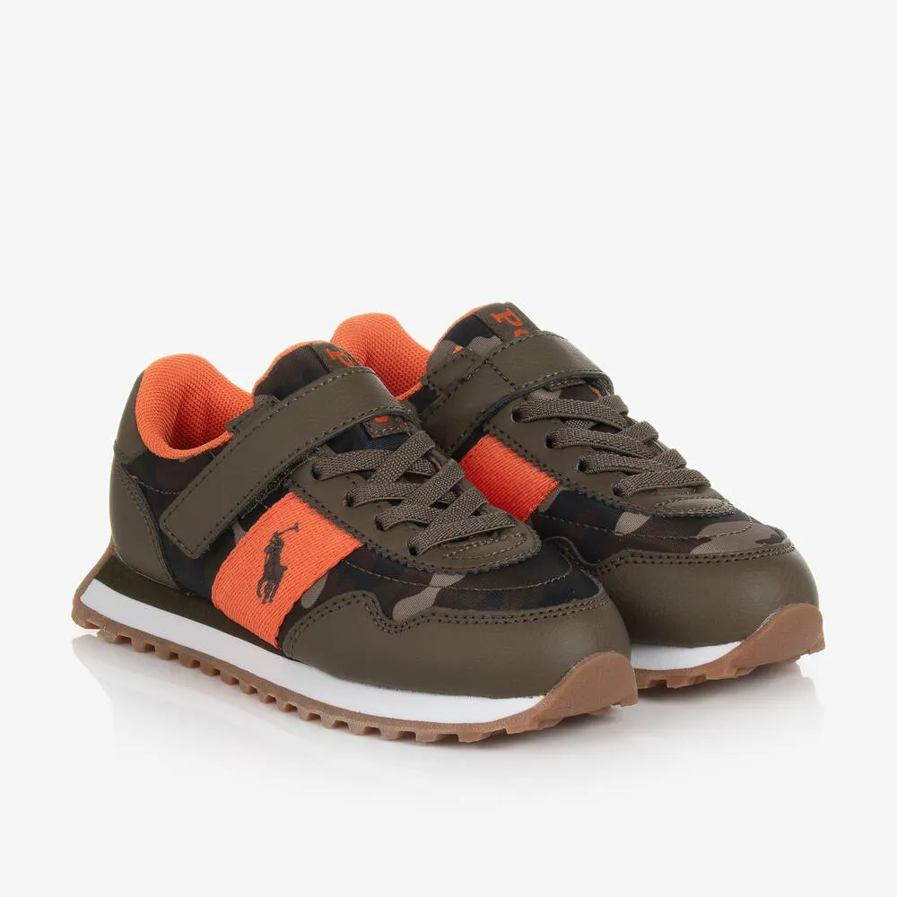 Boys Green & Orange Camouflage Trainers