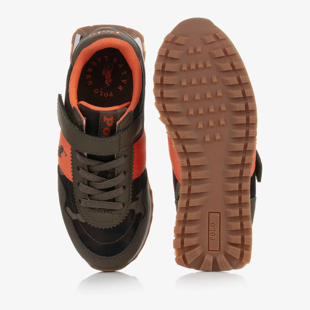 Boys Green & Orange Camouflage Trainers