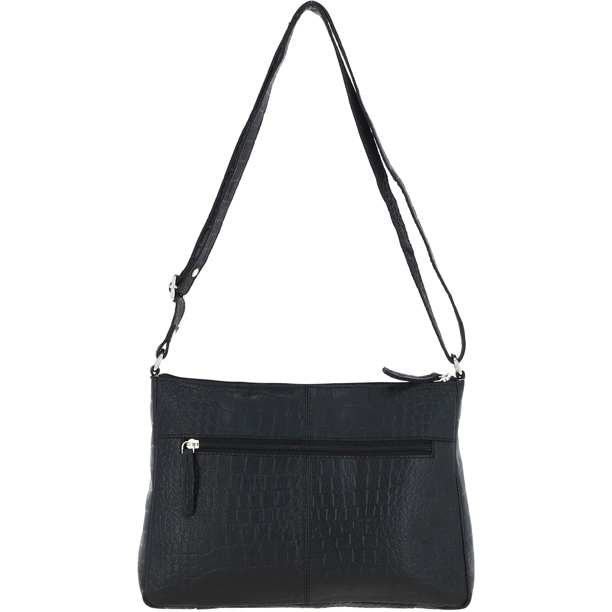 Bridge Croc Print Leather Shoulder Bag Black/croc: bc2