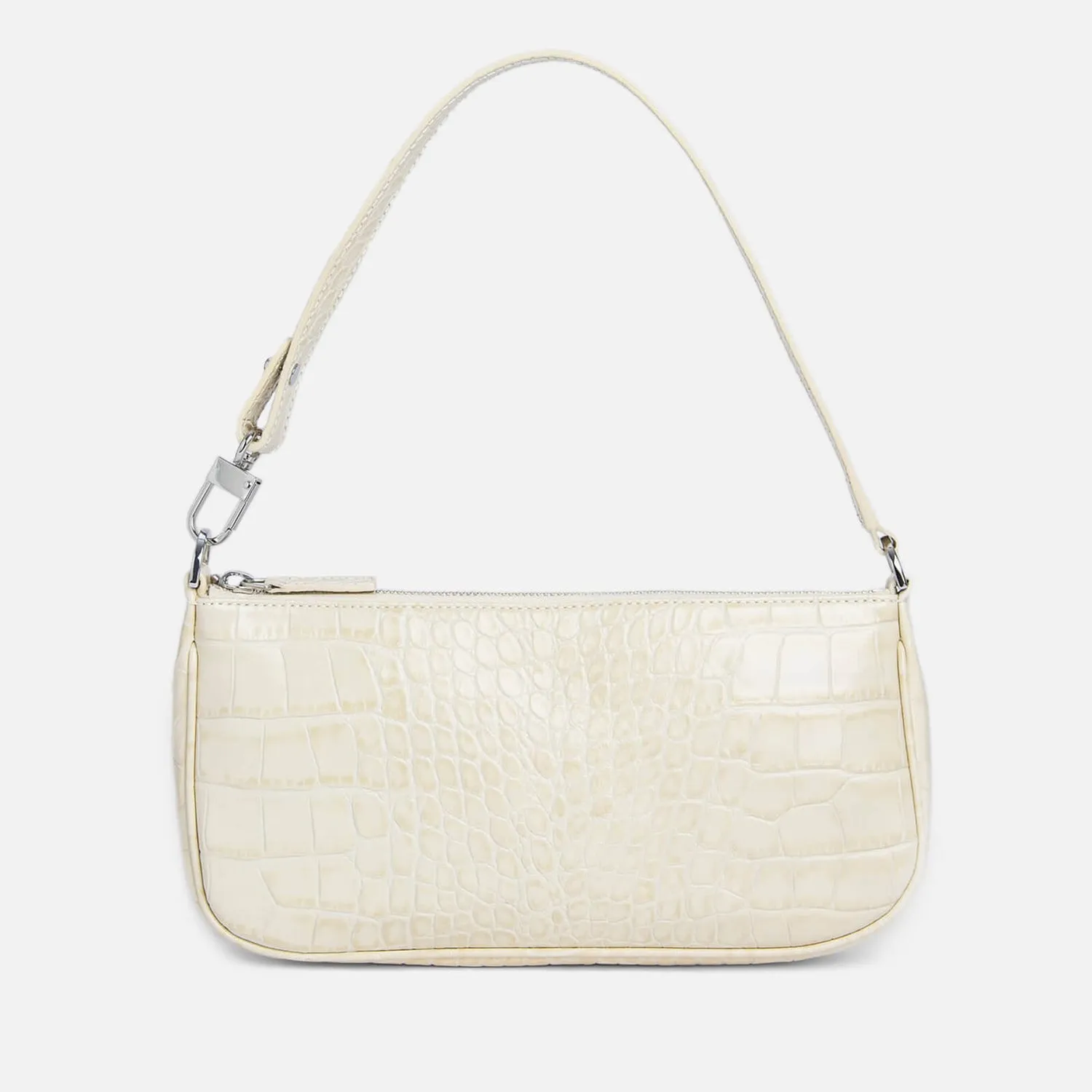 BY FAR Women's Rachel Croco Embossed Leather Bag - Cream