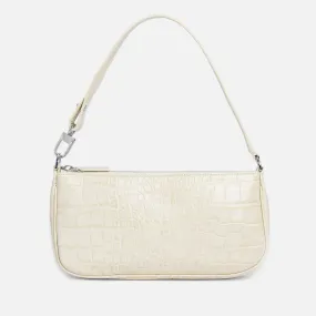 BY FAR Women's Rachel Croco Embossed Leather Bag - Cream